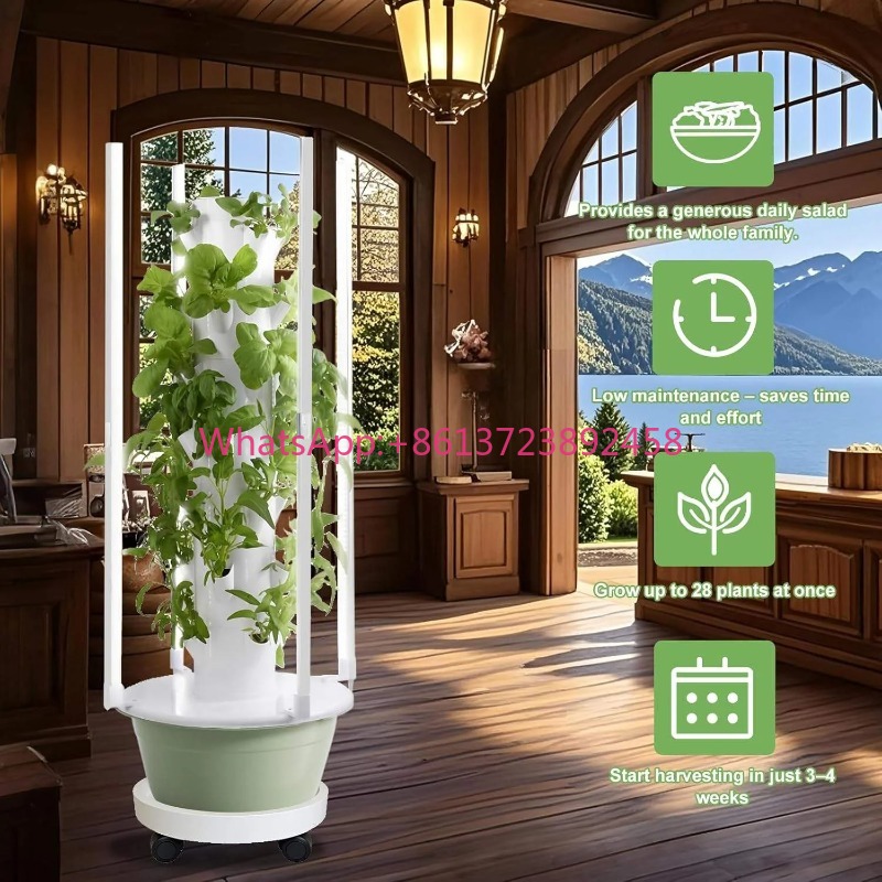 Hydroponic Tower Planter - Sistema de Cultivo Hidropônico com 4